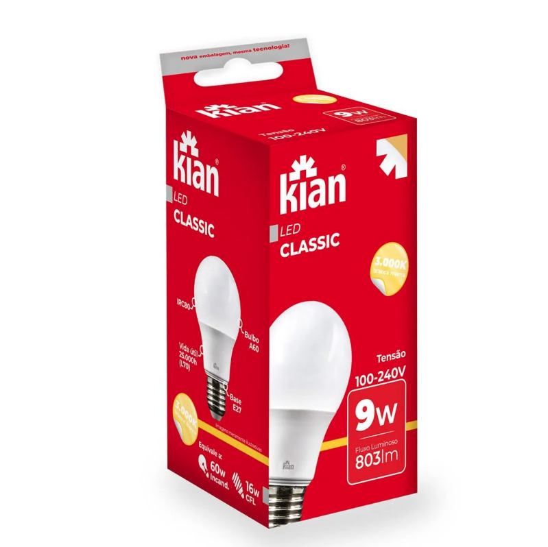 Lâmpada Led 9W Kian Bivolt